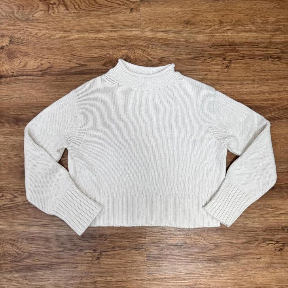 J.Crew Roll Neck Cream Cotton Sweater
